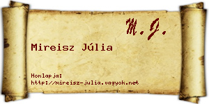 Mireisz Júlia névjegykártya